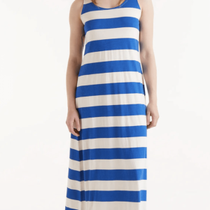 VESTIDO LARGO RAYAS AZULES