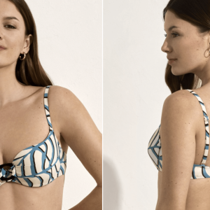 TOP BIKINI ESTAMPADO AZUL Y BLANCO