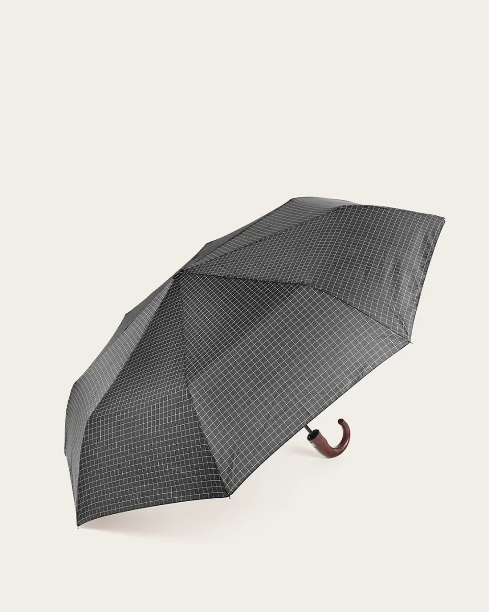 Paraguas Plegable Cuadros - Negro - Imagen 2