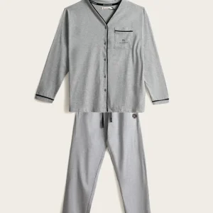 Pijama Largo Hombre Island - Algodón - Gris