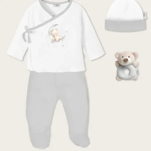 Set Bebé 4 Piezas Oso - Gris Claro