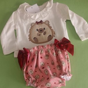 Conjunto niña dos piezas erizo, tallas 3m,6m