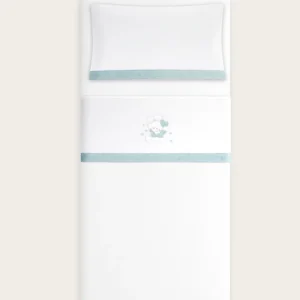 Juego de Sábanas Coralina Oso - Blanco/Verde